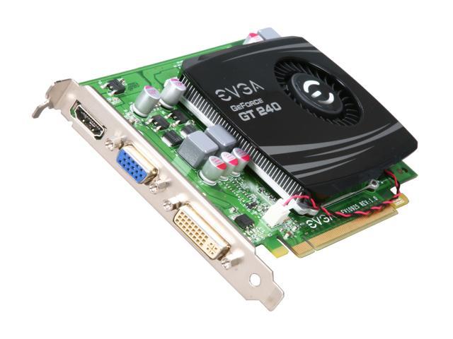 EVGA GeForce GT 240 1GB GDDR3 PCI Express 2.0 x16 Video Card 01G-P3-1236-RX