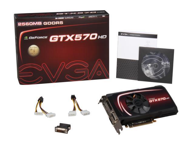 2560MB, PCE-E 2.0 EVGA 025-P3-1579-KR GeForce GTX 570 GDDR5 Graphics Card