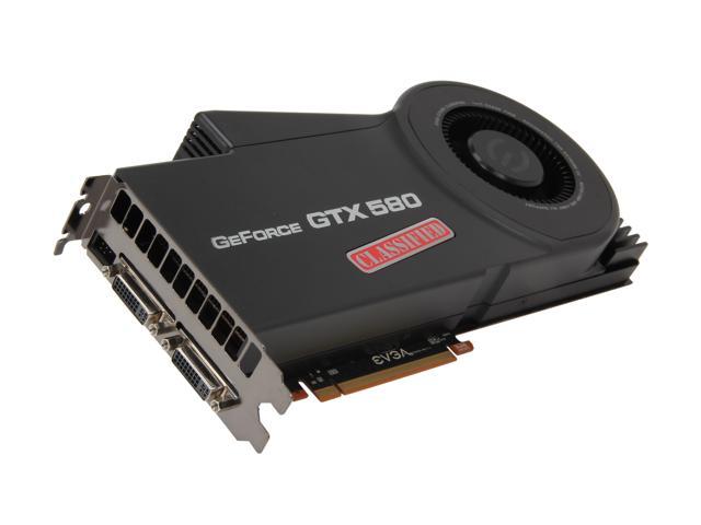 EVGA 03G-P3-1594-KR GeForce GTX 580 (Fermi) Classified 3GB 384-bit GDDR5 PCI Express 2.0 x16 HDCP Ready SLI Support Video Card
