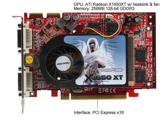PowerColor Radeon X1650XT Video Card X1650XT 256MB PCIE - Newegg.com