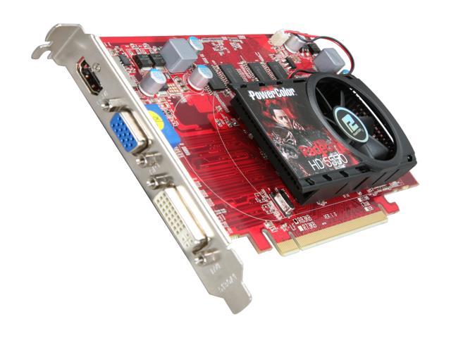 PowerColor Radeon HD 5550 1GB DDR3 PCI Express 2.1 x16 Video Card AX5550 1GBK3-H