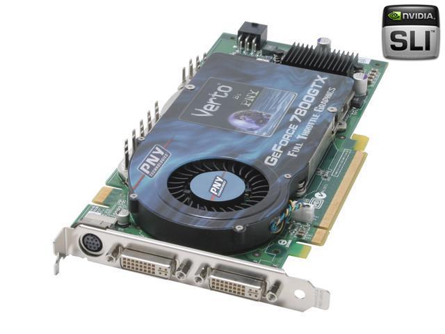 PNY GeForce 7800GTX 256MB GDDR3 PCI Express x16 SLI Support Video Card VCG7800XXWB - OEM