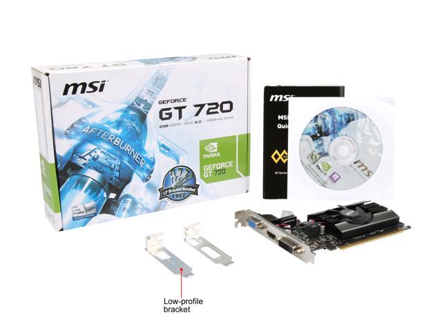 N720-2GD5HLP MSI GeForce GT 720 2GB 128-Bit GDDR5 PCI-Express D-SUB DV