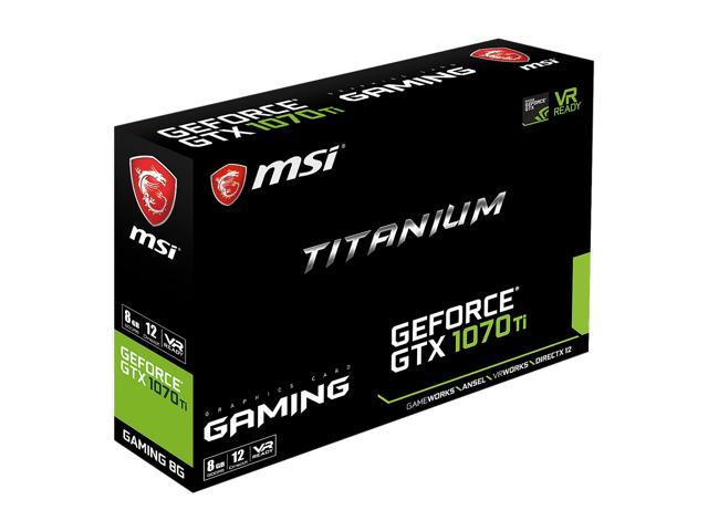 PC/タブレット PCパーツ MSI GeForce GTX 1070 Ti 8GB GDDR5 PCI Express 3.0 x16 SLI Support ATX Video  Card GTX 1070 Ti Titanium 8G