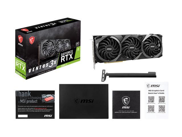 MSI Ventus GeForce RTX 3080 Ti 12GB GDDR6X PCI Express 4.0 ATX Video Card  RTX 3080 Ti Ventus 3X 12G OC