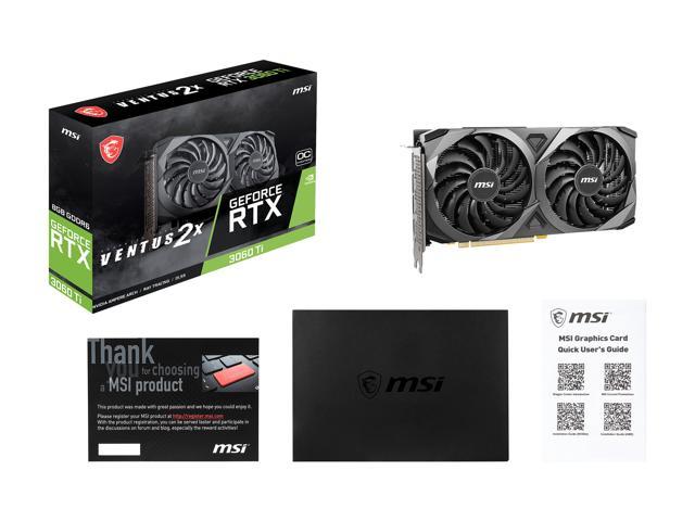 MSI Ventus GeForce RTX 3060 Ti Video Card RTX 3060 Ti VENTUS 2X 8G