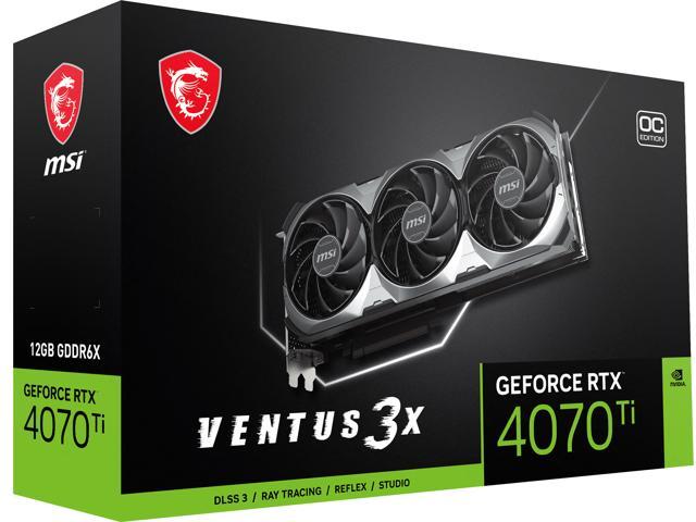 MSI Ventus GeForce RTX 4070 Ti 12GB GDDR6X PCI Express 4.0 Video Card RTX  4070 Ti VENTUS 3X 12G OC