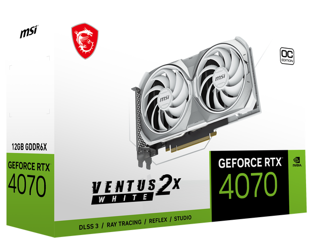 4070 Card MSI Ventus GeForce RTX 4070 Video Card RTX 4070 VENTUS 2X WHITE 12G OC ...