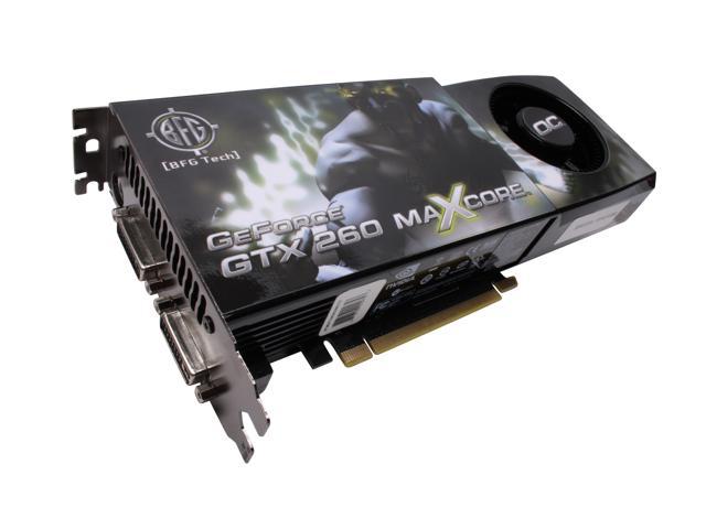 BFG Tech GeForce GTX 260 896MB GDDR3 PCI Express 2.0 x16 SLI Support Video Card BFGEGTX260MC896OCE