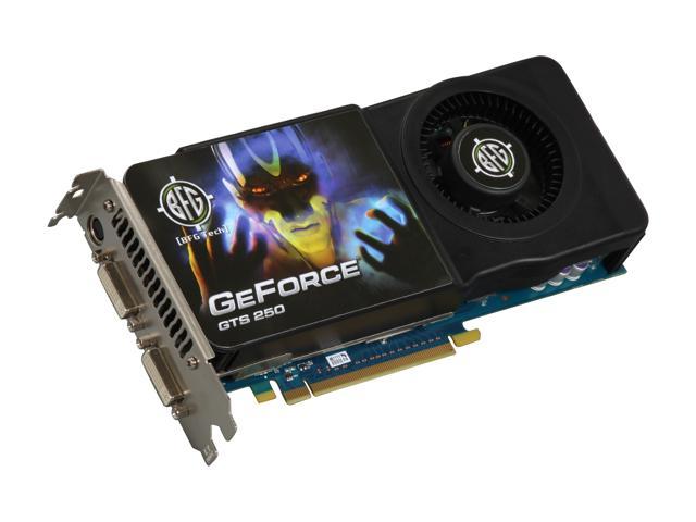BFG Tech GeForce GTS 250 1GB GDDR3 PCI Express 2.0 x16 SLI Support Video Card BFGEGTS2501024E