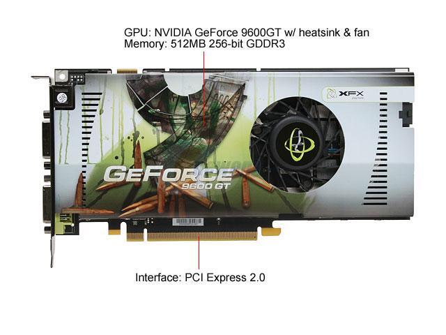 XFX PVT94PYDDU GeForce 9600GT XXX 512MB 256-bit GDDR3 PCI Express 2.0 ...