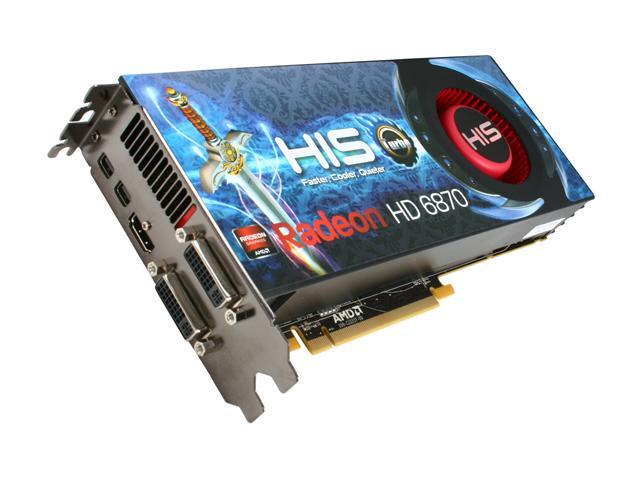 HIS Radeon HD 6870 1GB GDDR5 PCI Express 2.1 x16 CrossFireX Support Video Card with Eyefinity H687FT1G2M