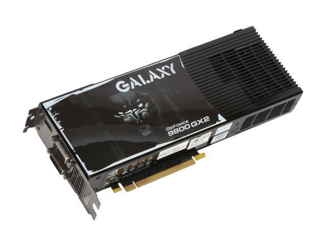 Galaxy GeForce 9800 GX2 1GB GDDR3 PCI Express 2.0 x16 SLI Support Video Card 98XGF1HSFEXX