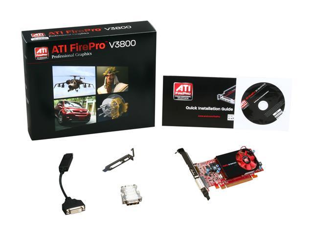 AMD FirePro V3800 100-505607 512MB 64-bit DDR3 PCI Express 2.0 x16 Low  Profile Workstation Video Card