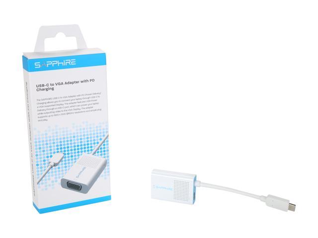 SAPPHIRE USB-C to VGA Adapter with PD (Power Delivery) Charging ...