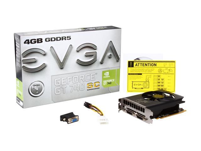 EVGA NVIDIA GeForce GT 740 SC 4GB GDDR5 Desktop Graphics Card 04G-P4-3748-KR