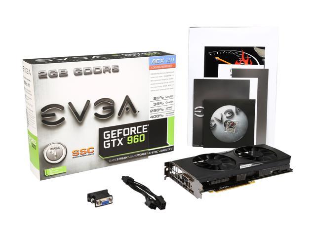 Evga Geforce Gtx 960 02g P4 2966 Kr 2gb Ssc Gaming W Acx 2 0 Whisper Silent Cooling Graphics Card Newegg Com