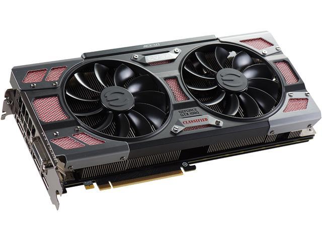 EVGA GeForce GTX 1080 CLASSIFIED GAMING ACX 3.0, 08G-P4-6386-KR, 8GB GDDR5X, RGB LED, 10 CM Fan, 14 Power Phases, Double BIOS, DX12 OSD Support (PXOC)