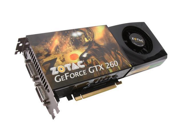 ZOTAC GeForce GTX 260 896MB GDDR3 PCI Express 2.0 x16 SLI Support Video Card ZT-X26E3KA-FSP