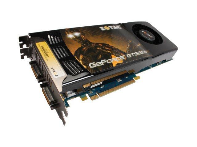 ZOTAC GeForce GTS 250 512MB GDDR3 PCI Express 2.0 x16 SLI Support Video Card ZT-20101-10P
