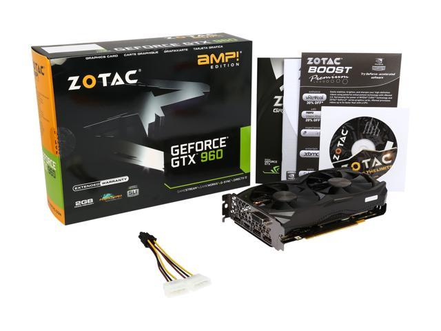 Zotac Zt 10m Geforce Gtx 960 2gb Amp Edition 128 Bit Ddr5 Hdcp Ready Sli Support Video Card Newegg Com