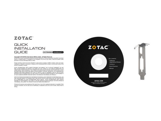 ZOTAC GeForce GT 1030 2GB GDDR5 64-bit PCIe 3.0 DirectX 12 