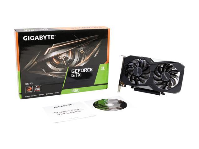 GIGABYTE GeForce GTX 1650 OC 4G Graphics Card, 2 x WINDFORCE Fans, 4GB  128-Bit GDDR5, GV-N1650OC-4GD Video Card