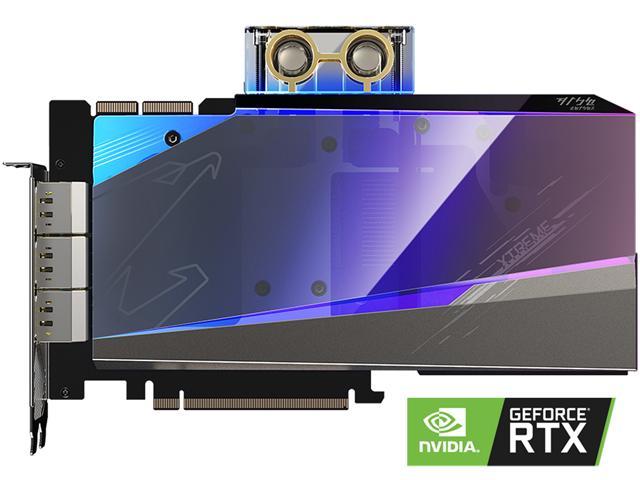 GIGABYTE AORUS GeForce RTX 3090 XTREME WATERFORCE WB 24G Graphics Card, WATERFORCE Water Block Cooling System, 24GB 384-bit GDDR6X, GV-N3090AORUSX WB-24GD Video Card