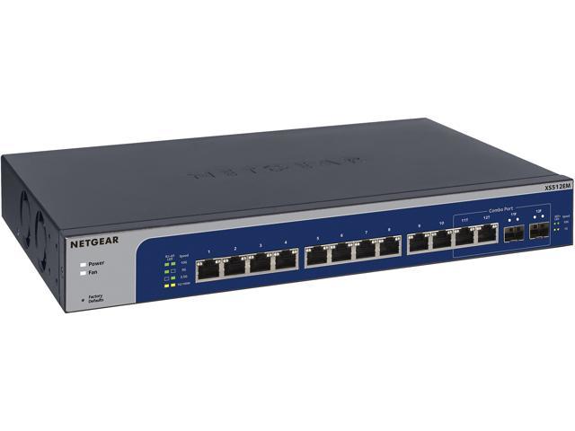 Netgear XS512EM 12-Port 10-Gigabit/Multi-Gigabit Ethernet Smart Managed Plus Switch - XS512EM-100NAS