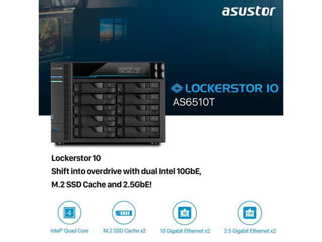 Asustor AS6510T 10 Bay Lockerstor 10 Desktop Enterprise NAS (Diskless)