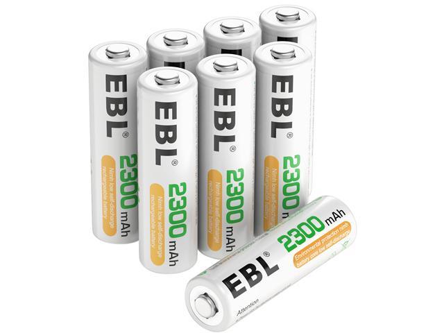EBL 8 Pack 2300mAh AA Ni-MH Rechargeable Batteries, Battery Case Included