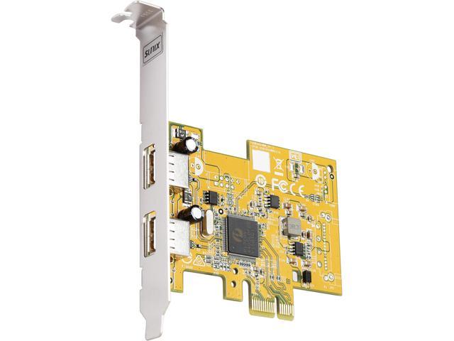 SUNIX 2-port USB2.0 PCI Express Add-On Card (W/Both Regular and LP Brackets) Model USB2400+L