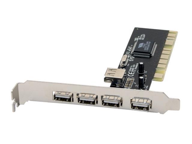 SYBA PCI USB 2.0 4+1 shared port controller card Model SD-VIA-5U