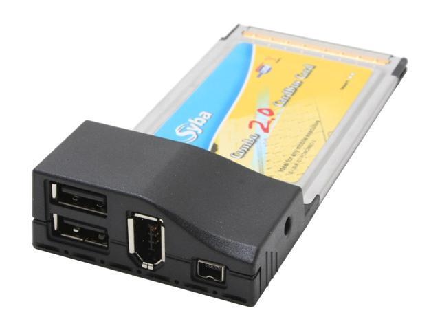SYBA SD-PCB-COM USB / IEEE 1394 PCMCIA Card 2 x USB 2.0 One 6-pin 1394a port and one 4-pin mini 1394a port