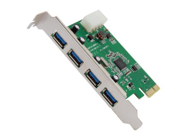 SYBA USB 3.0 4 External Ports PCI-e Controller Card with Molex Power Feed, Etron Chipset Model SY-PEX20136