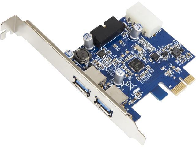 SYBA SD-PEX20139 2 Ports USB 3.0 PCI-e x1 2.0 Card with Internal 19 Pin USB 3.0 Header