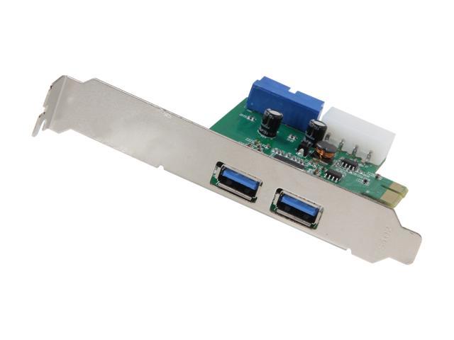 SYBA USB 3.0 External 2-port, 19-pin Header PCI-e Card,IDE Power Feed, Low Profile Bracket Bundled       Model SY-PEX20140