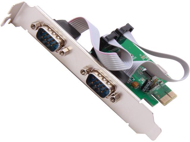 SYBA SI-PEX15037 2 Serial DB9 RS-232 Ports PCI-e x1 Card with Low Profile Bracket WCH CH382