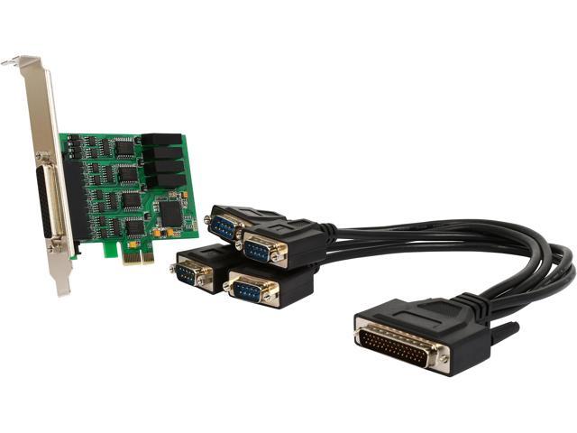 SYBA IO CREST 4-port, RS-232 Serial, PCIe x1, Revision 2.0, (Full & Low Profile); Exar Chipset Model SI-PEX15042