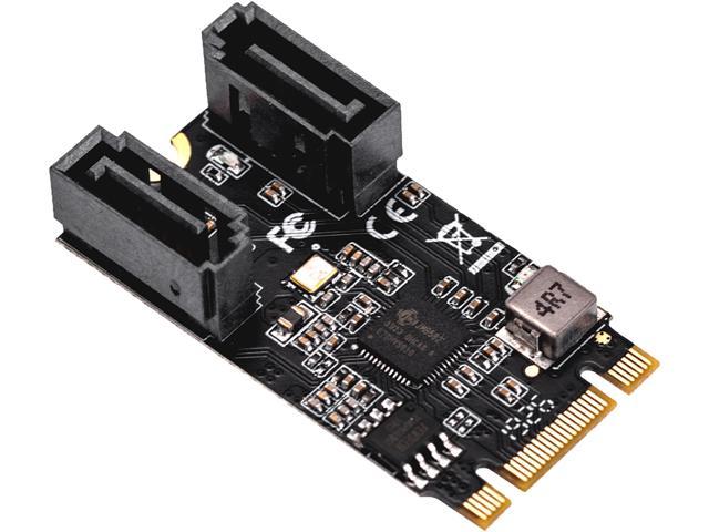 SYBA SI-ADA40149 M.2 (B+M Key) 22x42 to SATA III 2 Ports Adapter Card, Jmicro JMB582 Chipset
