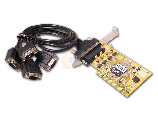 SIIG Four 16650 serial port I/O card with 4-port (DB9) fan-out cable ...