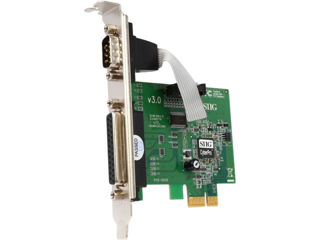 SIIG PCIe board with 1 serial (RS-232) and parallel (DB25) port Model JJ-E00011-S3 - OEM