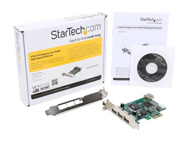 StarTech PEXUSB4DP 4 Port PCI Express Low Profile High Speed USB