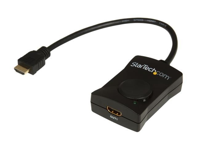 StarTech ST122HDMILE StarTech.com HDMI Splitter 1 In 2 Out - 1080p - 2 Port - USB-Powered - HDMI Multi Port - HDMI Audio Splitter