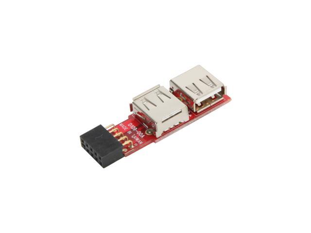Koutech USB 2.0 Header-Pin to Dual Type-A Adapter 