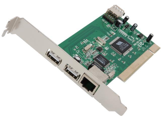 Inland PCI 2-Port USB 2.0 + RJ-45 Ethernet Card Model 08372