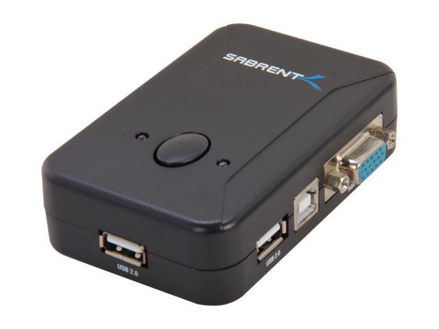 SABRENT 2-Port USB & VGA KVM Switch With 2 Sets Of Cables KVM-USB2