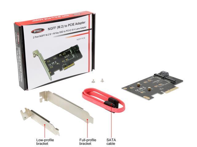 BYTECC NGFF (M.2) To PCIE Adapter - 2 Port NGFF M.2 B + M Key SSD To ...