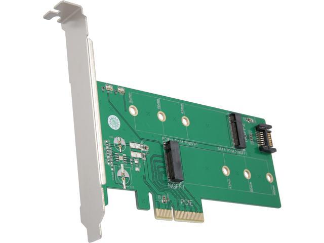 VANTEC UGT-M2PC200 M.2 NVMe + M.2 SATA SSD PCIe X4 Adapter