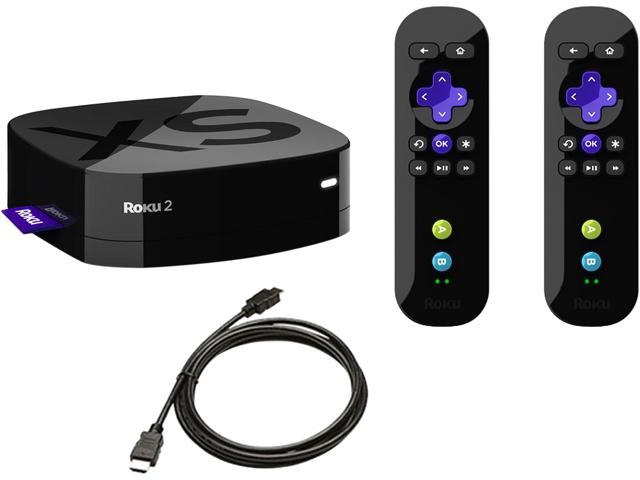 Roku 2 XS 1080p HD Streaming Media Player Bundle- 2 Motion Sensor Controls Plus 6 ft HDMI Cable & Angry Birds